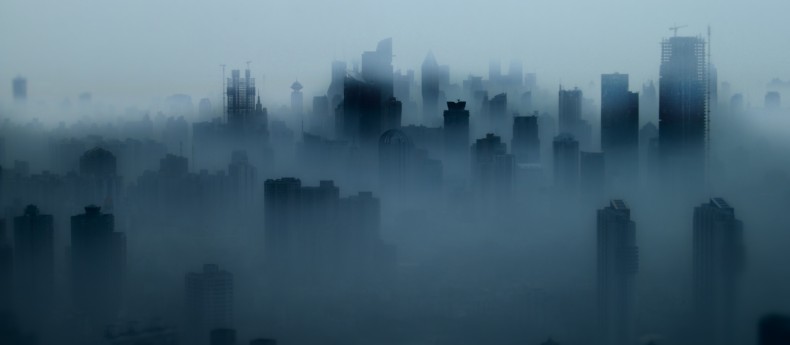 Shanghai Skyline in thick Fog